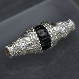 Judith Ripka - Sterling Silver Black Onyx, Citrine and CZ Brooch/Pendant